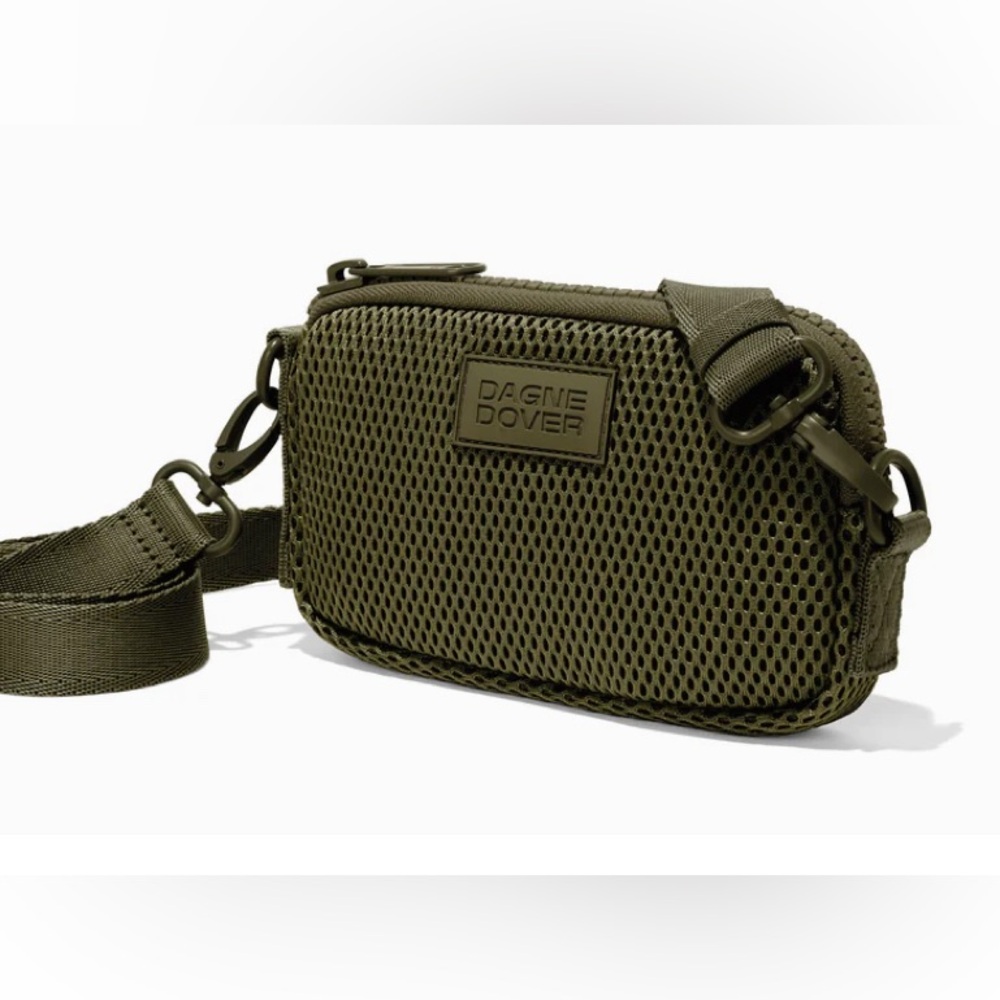 Dagne Dover Mara Air Mesh Neoprene Phone Sling Crossbody Olive Travel
